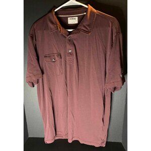 Linksoul Tempus Fugit Short Sleeve Golf Polo Red Mens L Shirt Golfing